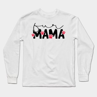 Fur Mama Red Paws Long Sleeve T-Shirt